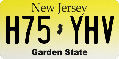 NJ license plate H75YHV