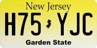 NJ license plate H75YJC