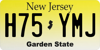 NJ license plate H75YMJ