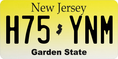 NJ license plate H75YNM