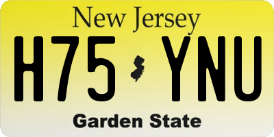 NJ license plate H75YNU