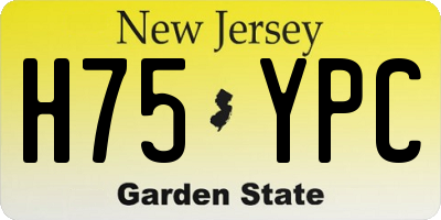 NJ license plate H75YPC