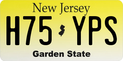 NJ license plate H75YPS