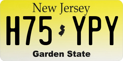 NJ license plate H75YPY