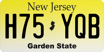 NJ license plate H75YQB