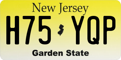 NJ license plate H75YQP