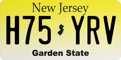 NJ license plate H75YRV