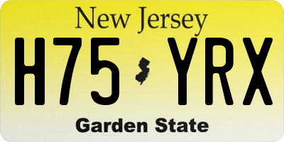NJ license plate H75YRX