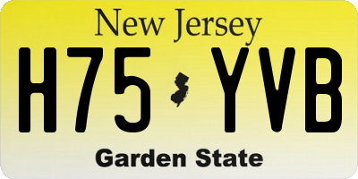 NJ license plate H75YVB