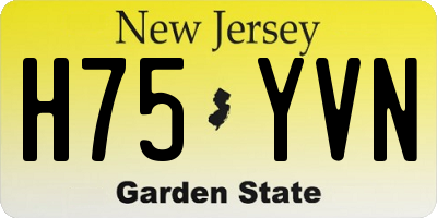NJ license plate H75YVN