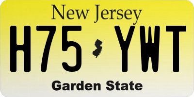 NJ license plate H75YWT