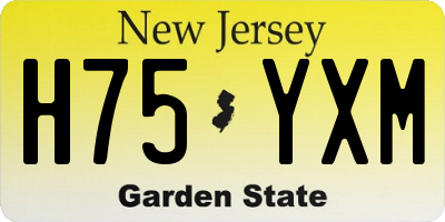 NJ license plate H75YXM