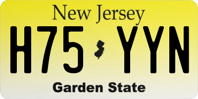 NJ license plate H75YYN