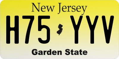 NJ license plate H75YYV