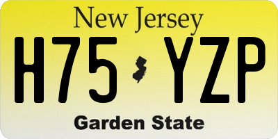 NJ license plate H75YZP