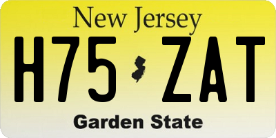 NJ license plate H75ZAT