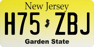 NJ license plate H75ZBJ
