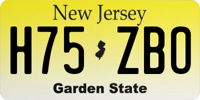 NJ license plate H75ZBO