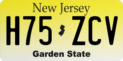 NJ license plate H75ZCV