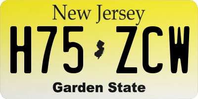 NJ license plate H75ZCW