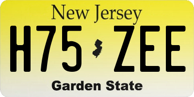 NJ license plate H75ZEE