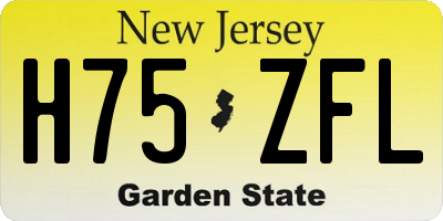 NJ license plate H75ZFL