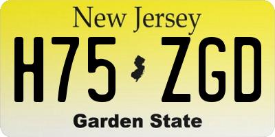 NJ license plate H75ZGD