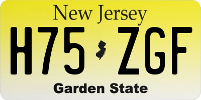 NJ license plate H75ZGF