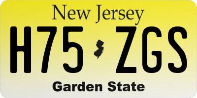 NJ license plate H75ZGS