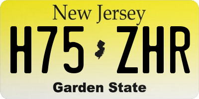 NJ license plate H75ZHR
