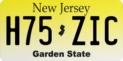 NJ license plate H75ZIC