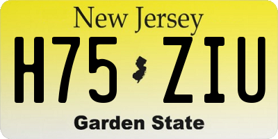NJ license plate H75ZIU