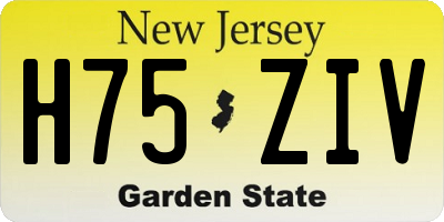 NJ license plate H75ZIV