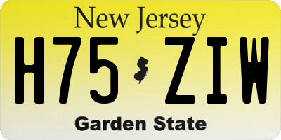 NJ license plate H75ZIW