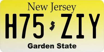 NJ license plate H75ZIY