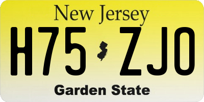 NJ license plate H75ZJO