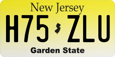 NJ license plate H75ZLU