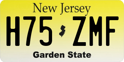 NJ license plate H75ZMF