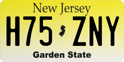 NJ license plate H75ZNY
