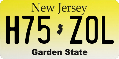 NJ license plate H75ZOL