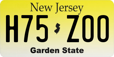 NJ license plate H75ZOO