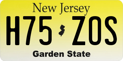 NJ license plate H75ZOS