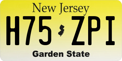 NJ license plate H75ZPI