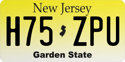 NJ license plate H75ZPU