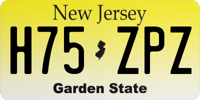 NJ license plate H75ZPZ