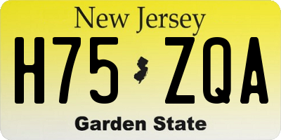 NJ license plate H75ZQA