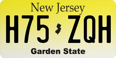 NJ license plate H75ZQH