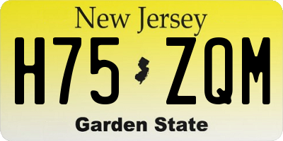NJ license plate H75ZQM