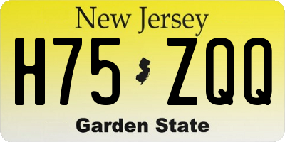 NJ license plate H75ZQQ