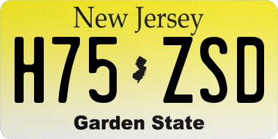 NJ license plate H75ZSD